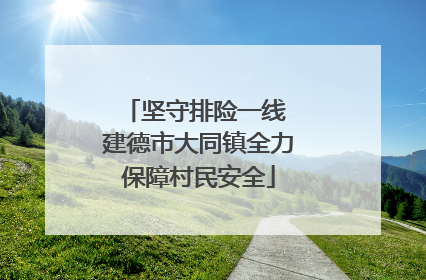 坚守排险一线 建德市大同镇全力保障村民安全