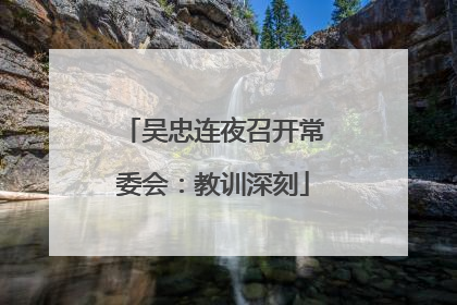 吴忠连夜召开常委会：教训深刻