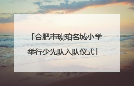 合肥市琥珀名城小学举行少先队入队仪式