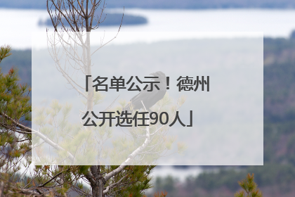 名单公示！德州公开选任90人