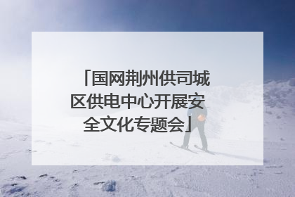 国网荆州供司城区供电中心开展安全文化专题会