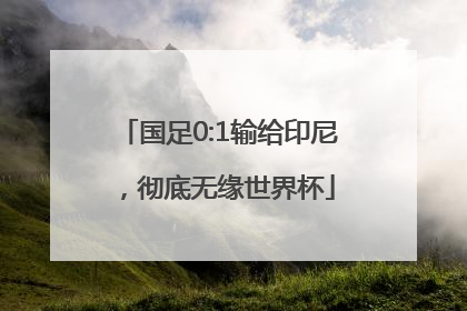 国足0:1输给印尼，彻底无缘世界杯