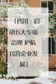 四川：启动五大专项治理 护航民营企业发展