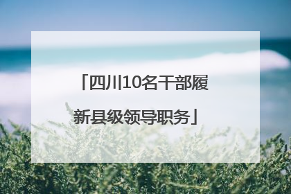 四川10名干部履新县级领导职务