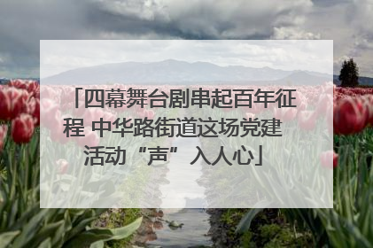 四幕舞台剧串起百年征程 中华路街道这场党建活动“声”入人心