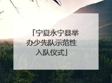 宁夏永宁县举办少先队示范性入队仪式
