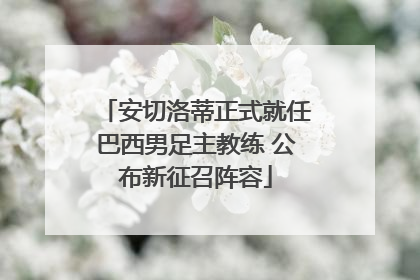 安切洛蒂正式就任巴西男足主教练 公布新征召阵容