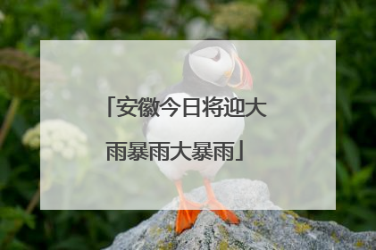 安徽今日将迎大雨暴雨大暴雨