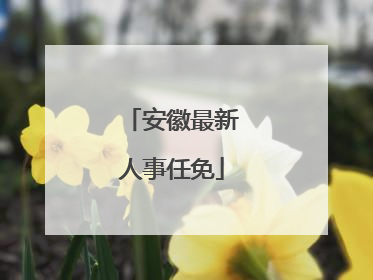 安徽最新人事任免
