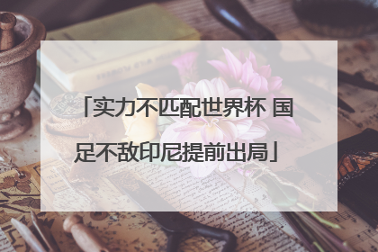 实力不匹配世界杯 国足不敌印尼提前出局