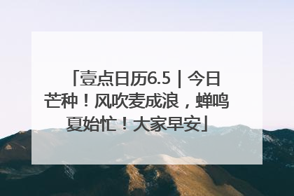 壹点日历6.5｜今日芒种！风吹麦成浪，蝉鸣夏始忙！大家早安