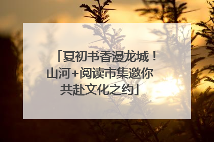 夏初书香漫龙城！山河+阅读市集邀你共赴文化之约