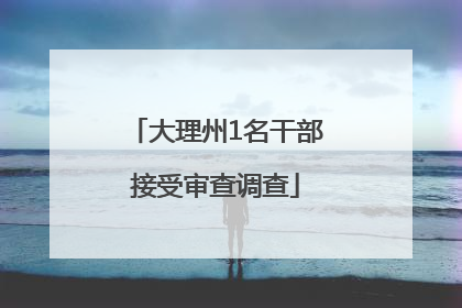 大理州1名干部接受审查调查