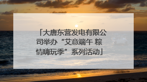 大唐东营发电有限公司举办“艾意端午 粽情嗨玩季”系列活动