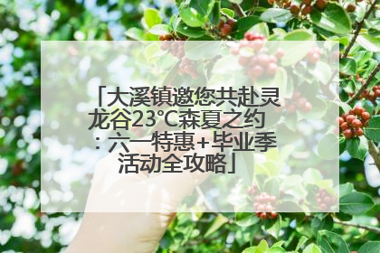 大溪镇邀您共赴灵龙谷23℃森夏之约：六一特惠+毕业季活动全攻略