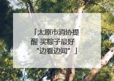 太原市消协提醒 买粽子最好“边看边闻”