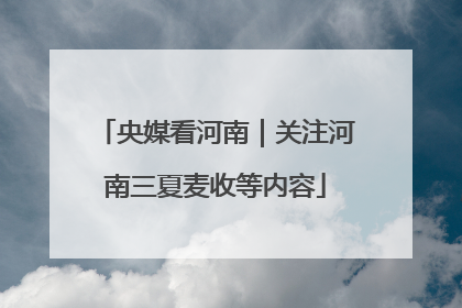 央媒看河南｜关注河南三夏麦收等内容