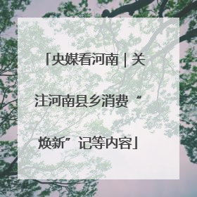 央媒看河南｜关注河南县乡消费“焕新”记等内容
