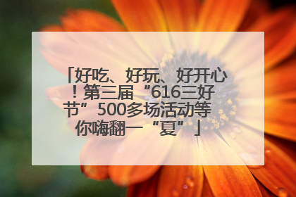 好吃、好玩、好开心！第三届“616三好节”500多场活动等你嗨翻一“夏”