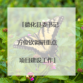 德化县委书记方俊钦调研重点项目建设工作