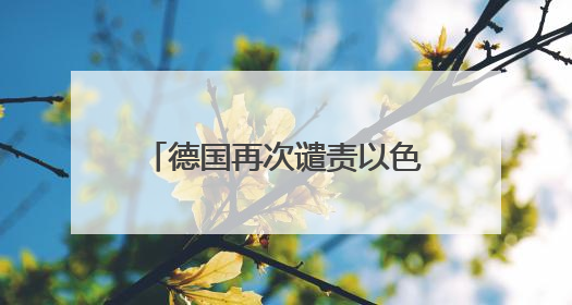 德国再次谴责以色列，外媒热议“德国外交政策转变”