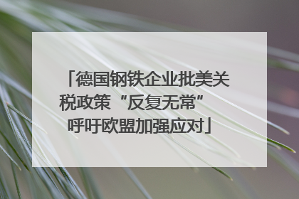 德国钢铁企业批美关税政策“反复无常” 呼吁欧盟加强应对