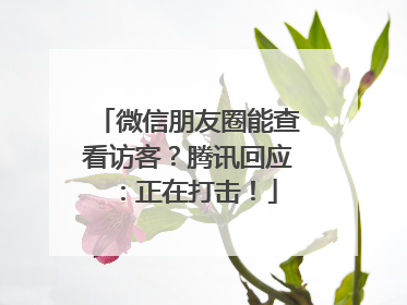 微信朋友圈能查看访客？腾讯回应：正在打击！
