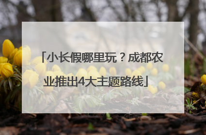 小长假哪里玩？成都农业推出4大主题路线