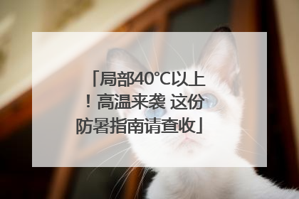 局部40℃以上！高温来袭 这份防暑指南请查收