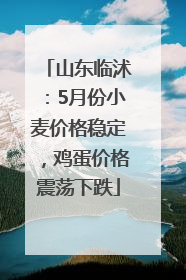 山东临沭：5月份小麦价格稳定，鸡蛋价格震荡下跌