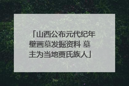 山西公布元代纪年壁画墓发掘资料 墓主为当地贾氏族人