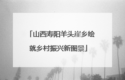 山西寿阳羊头崖乡绘就乡村振兴新图景
