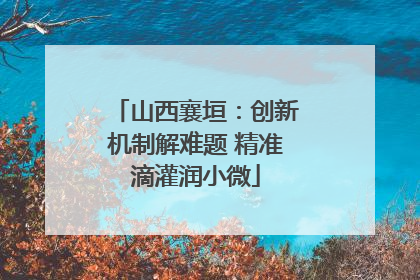山西襄垣：创新机制解难题 精准滴灌润小微