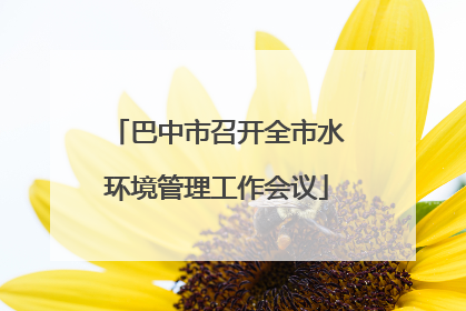 巴中市召开全市水环境管理工作会议