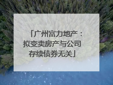 广州富力地产：拟变卖房产与公司存续债券无关