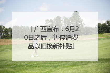 广西宣布：6月20日之后，暂停消费品以旧换新补贴