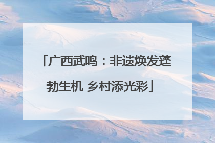广西武鸣：非遗焕发蓬勃生机 乡村添光彩