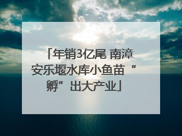 年销3亿尾 南漳安乐堰水库小鱼苗“孵”出大产业