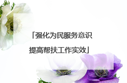 强化为民服务意识 提高帮扶工作实效