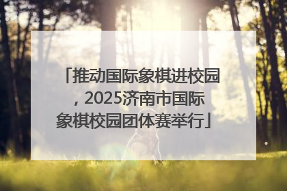 推动国际象棋进校园，2025济南市国际象棋校园团体赛举行