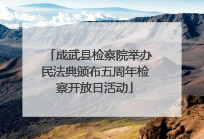 成武县检察院举办民法典颁布五周年检察开放日活动