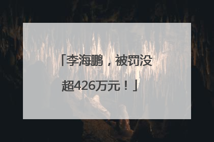 李海鹏，被罚没超426万元！