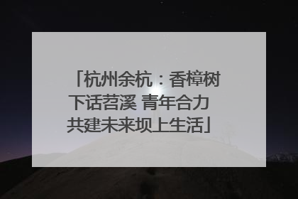 杭州余杭：香樟树下话苕溪 青年合力共建未来坝上生活