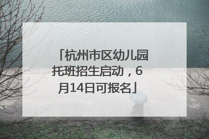 杭州市区幼儿园托班招生启动，6月14日可报名