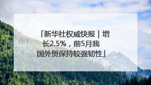 新华社权威快报｜增长2.5%，前5月我国外贸保持较强韧性