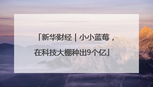 新华财经｜小小蓝莓，在科技大棚种出9个亿