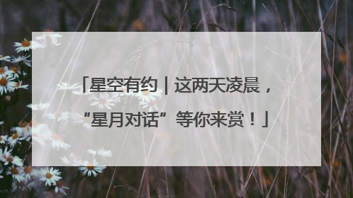 星空有约｜这两天凌晨，“星月对话”等你来赏！