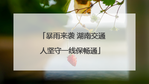 暴雨来袭 湖南交通人坚守一线保畅通