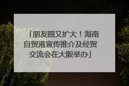 朋友圈又扩大！海南自贸港宣传推介及经贸交流会在大阪举办