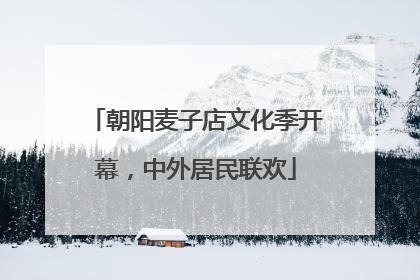 朝阳麦子店文化季开幕，中外居民联欢
